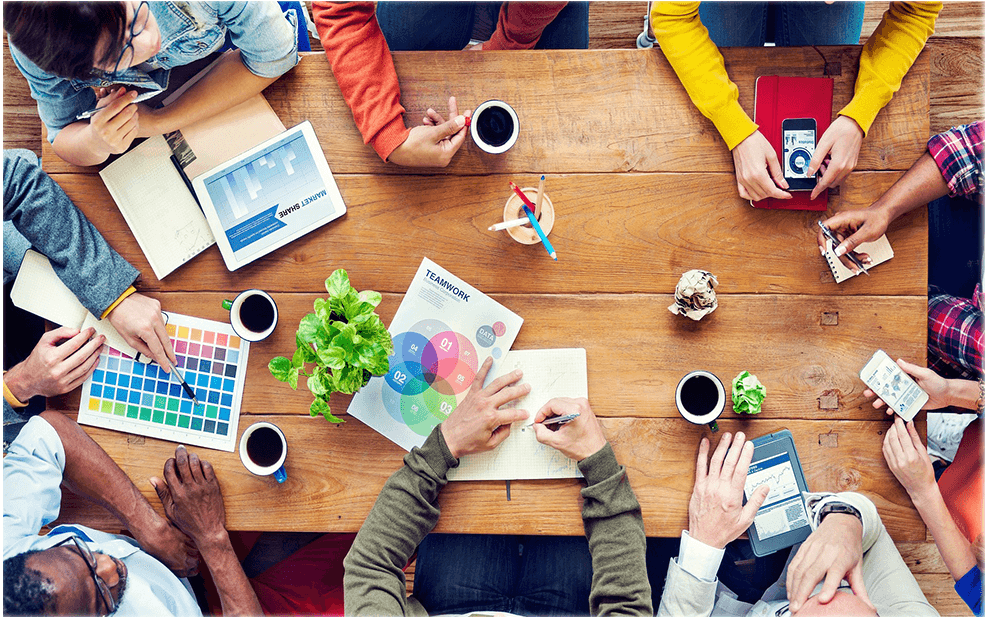 Cross-functional teams working together